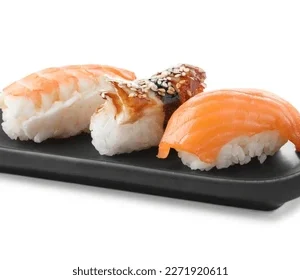 plate delicious nigiri sushi isolated 260nw 2271920611